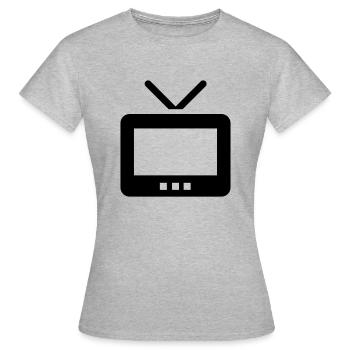 TV TV Icon Broadcast Series Symbol Sign - Women's T-Shirt - heather grey - Front - AI Model Female 172 dark (172cm)