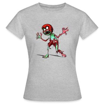 Cute Cartoon Zombie Joey - Frauen T-Shirt - Grau meliert - Vorne - AI Model Female 172 dark (172cm)