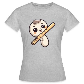 Flute in comic style - Women's T-Shirt - heather grey - Front - AI Model Female 172 dark (172cm)