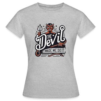 Le diable m’a fait le faire - 50 ' s Tattoo Psychobilly - T-shirt Femme - gris chiné - Devant - AI Model Female 172 dark (172cm)