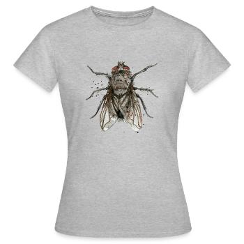 Fliege - Frauen T-Shirt - Grau meliert - Vorne - AI Model Female 172 dark (172cm)