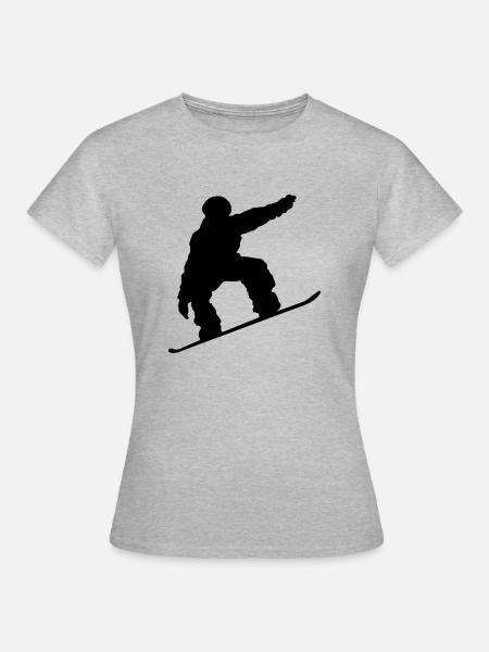 planchiste, planche à neige - T-shirt Femme - gris chiné