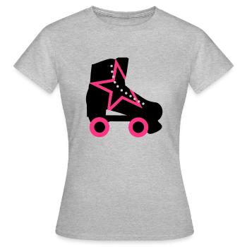 rollschuh - Frauen T-Shirt - Grau meliert - Vorne - AI Model Female 172 dark (172cm)