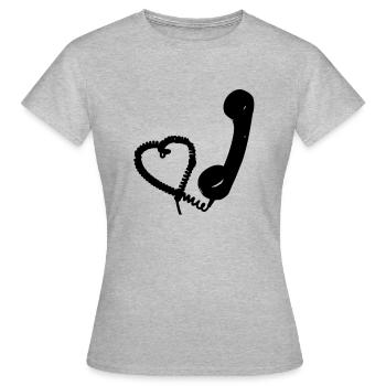 Combiné rétro avec le coeur - T-shirt Femme - gris chiné - Devant - AI Model Female 172 dark (172cm)