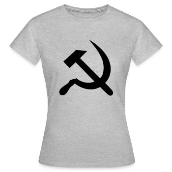 Hammer und Sichel - Frauen T-Shirt - Grau meliert - Vorne - AI Model Female 172 dark (172cm)