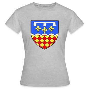 coat of arms of Charente flag coat of arms - Women's T-Shirt - heather grey - Front - AI Model Female 172 dark (172cm)