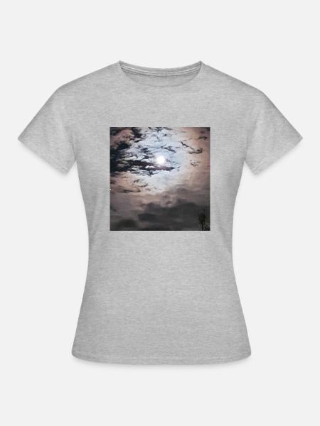 Mondschein - Frauen T-Shirt - Grau meliert
