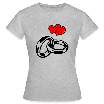 eheringe hearts - Frauen T-Shirt - Grau meliert - Vorne - AI Model Female 172 dark (172cm)