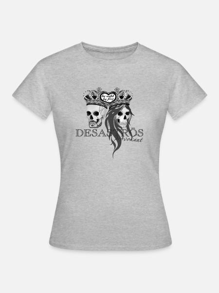 𝔻𝔼𝕊𝔸𝕊𝕋ℝÖ𝕊 𝖕𝖗𝖔𝖛𝖔𝖐𝖆𝖓𝖙 𝖇𝖑𝖆𝖈𝖐 - Frauen T-Shirt - Grau meliert