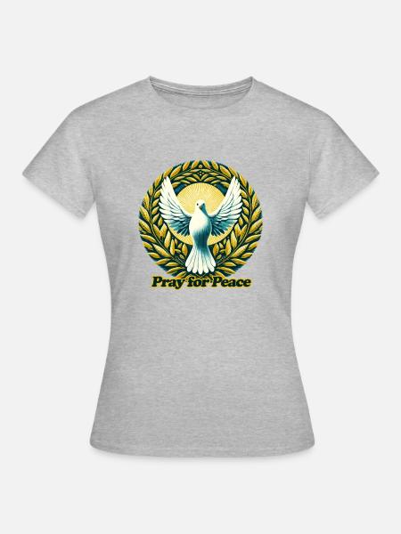 Betet für den Frieden - Frauen T-Shirt - Grau meliert