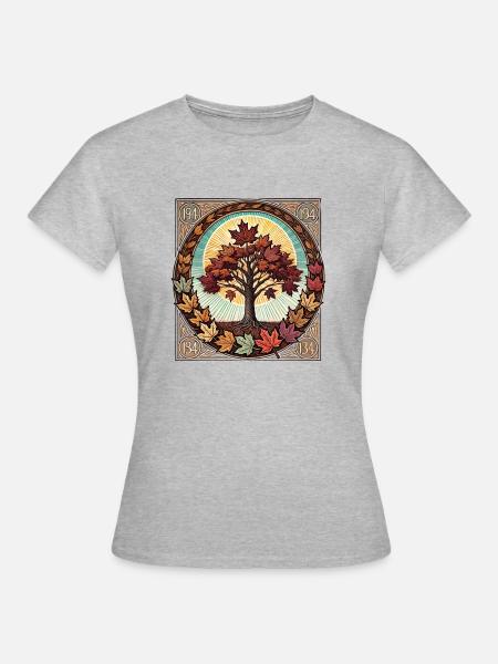 Ahornbaum - Frauen T-Shirt - Grau meliert