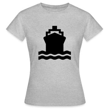 ship,container ship,tank ship,shipowner,panamax, - Women's T-Shirt - heather grey - Front - AI Model Female 172 dark (172cm)
