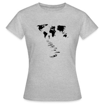 Voyage dans le monde - T-shirt Femme - gris chiné - Devant - AI Model Female 172 dark (172cm)