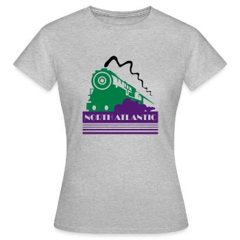 Nordatlantische Art-déco-Eisenbahn - Frauen T-Shirt - Grau meliert - Vorne - AI Model Female 172 dark (172cm)