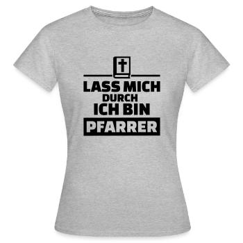 Pfarrer - Frauen T-Shirt - Grau meliert - Vorne - AI Model Female 172 dark (172cm)