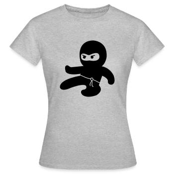 Ninja - Frauen T-Shirt - Grau meliert - Vorne - AI Model Female 172 dark (172cm)