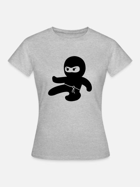 Ninja - Frauen T-Shirt - Grau meliert