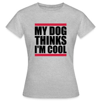 Le chien pense dans la fraîcheur - T-shirt Femme - gris chiné - Devant - AI Model Female 172 dark (172cm)