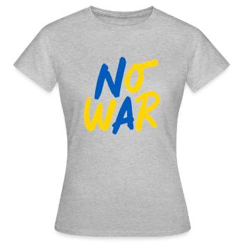 no war - Frauen T-Shirt - Grau meliert - Vorne - AI Model Female 172 dark (172cm)