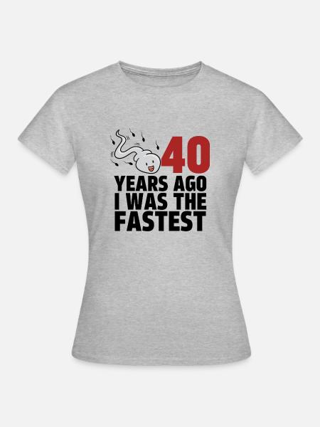 40 anni fa ero il più veloce - Dame-T-shirt - grå meleret
