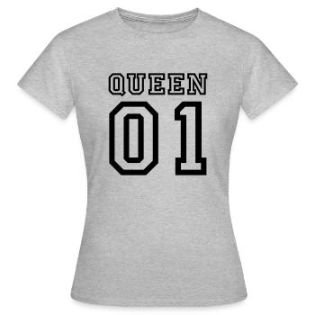 Romantic "Queen 01" Partner Hoodie Color Change - Women's T-Shirt - heather grey - Front - AI Model Female 172 dark (172cm)