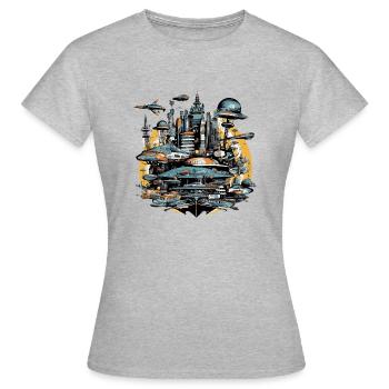 Mava futuristic city - Women's T-Shirt - heather grey - Front - AI Model Female 172 dark (172cm)