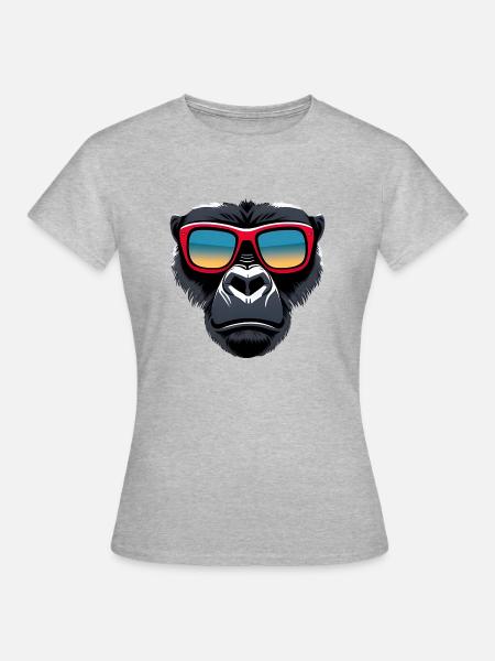 Gorilla - Frauen T-Shirt - Grau meliert