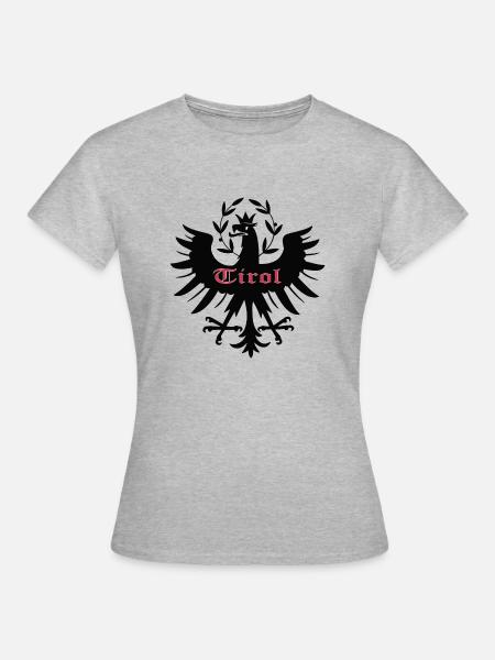 Tiroler Adler dem Land Tirol die Treue, Steinadler - Frauen T-Shirt - Grau meliert