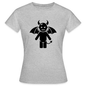 Icône du petit diable - T-shirt Femme - gris chiné - Devant - AI Model Female 172 dark (172cm)