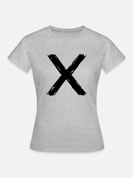 X - Frauen T-Shirt - Grau meliert