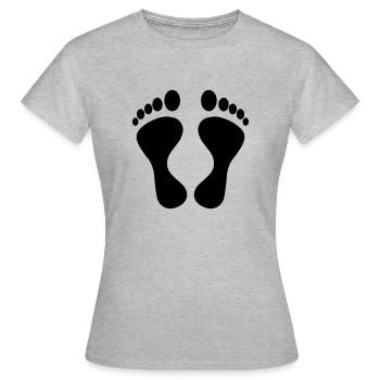 füsse - Frauen T-Shirt - Grau meliert - Vorne - AI Model Female 172 dark (172cm)