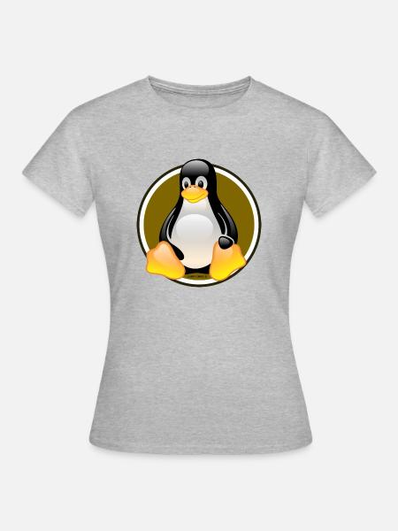 Linux Tux - Frauen T-Shirt - Grau meliert