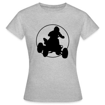 buggy racer silhouette - Frauen T-Shirt - Grau meliert - Vorne - AI Model Female 172 dark (172cm)