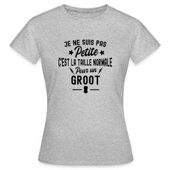 je ne suis pas petite cest la taille pour un groot - T-shirt Femme - gris chiné - Devant - AI Model Female 172 dark (172cm)