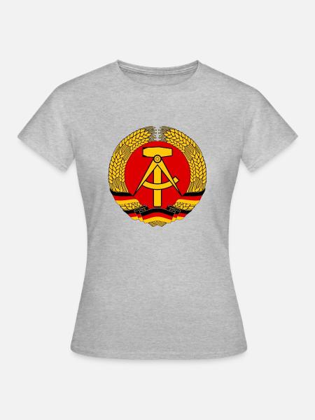 DDR Logo - Dame-T-shirt - grå meleret