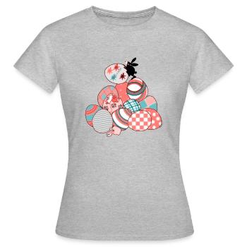Der Osterhase - Frauen T-Shirt - Grau meliert - Vorne - AI Model Female 172 dark (172cm)