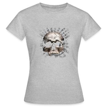 Crâne de Kanji - T-shirt Femme - gris chiné - Devant - AI Model Female 172 dark (172cm)