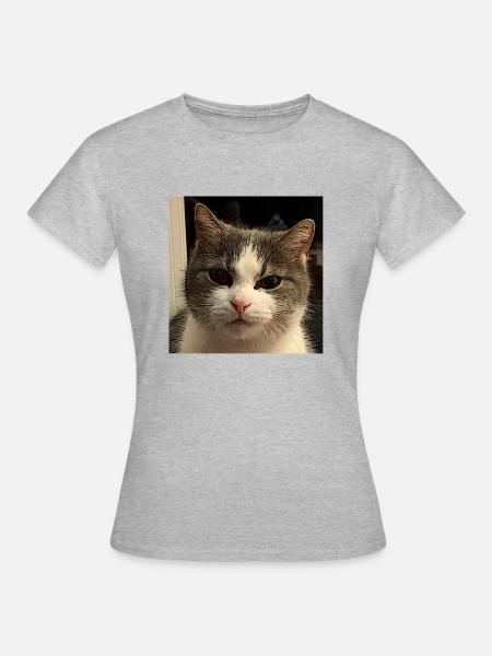 Katzenkopf - Frauen T-Shirt - Grau meliert