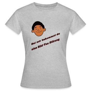 Bild Ton Störung - Frauen T-Shirt - Grau meliert - Vorne - AI Model Female 172 dark (172cm)