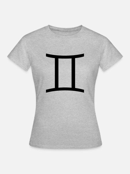 zwillinge1 - Frauen T-Shirt - Grau meliert