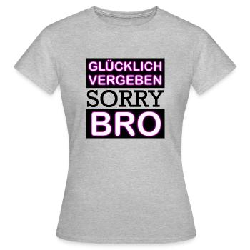 Glücklich Vergeben, Sorry! - Frauen T-Shirt - Grau meliert - Vorne - AI Model Female 172 dark (172cm)