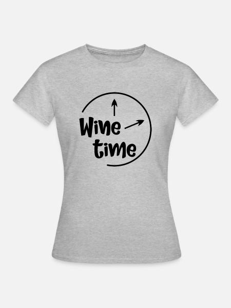 Wine time - Frauen T-Shirt - Grau meliert