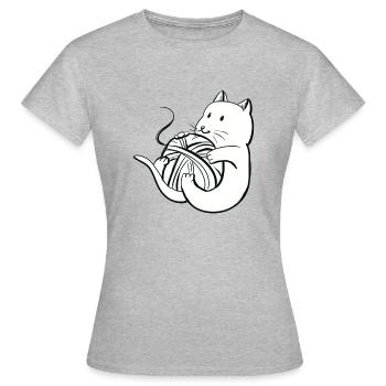 chaton - T-shirt Femme - gris chiné - Devant - AI Model Female 172 dark (172cm)