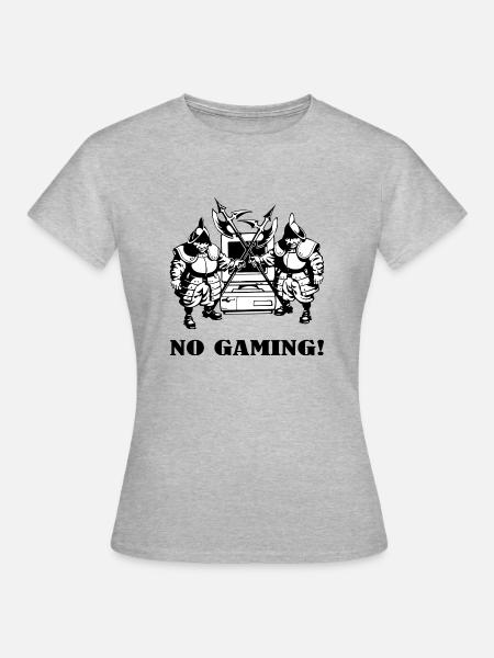 Wache no gaming! - Frauen T-Shirt - Grau meliert