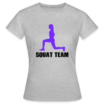 woman squat team - Frauen T-Shirt - Grau meliert - Vorne - AI Model Female 172 dark (172cm)