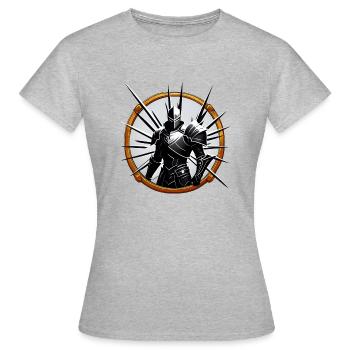 Wilder Ritter - Frauen T-Shirt - Grau meliert - Vorne - AI Model Female 172 dark (172cm)