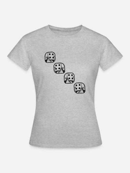 boardgame chess backgammon game night - Frauen T-Shirt - Grau meliert