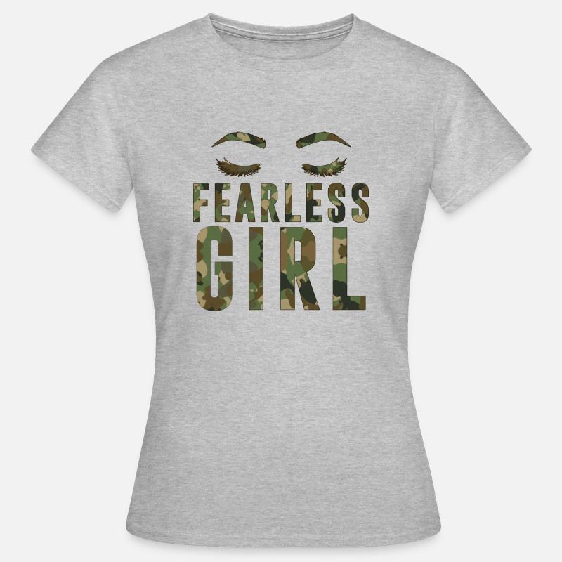FEARLESS GIRL Camouflage Pattern - Women's T-Shirt - heather grey