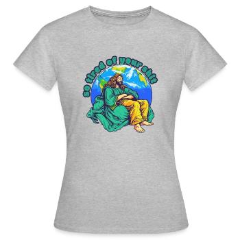 Jésus fatigué - T-shirt Femme - gris chiné - Devant - AI Model Female 172 dark (172cm)