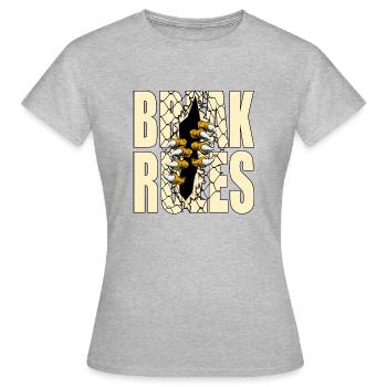 BREAK RULES - Women's T-Shirt - heather grey - Front - AI Model Female 172 dark (172cm)